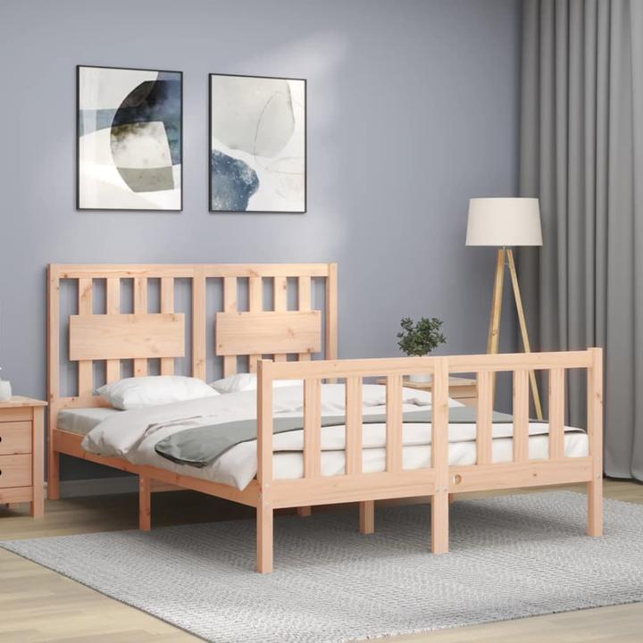 Produktbild VidaXL Massivholzbett mit Kopfteil 140x190 cm (140 x 190 cm)