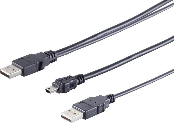 Image du produit Shiverpeaks S/CONN connectivité maximale Câble d'alimentation USB Y, 2 x prise USB A vers prise USB B mini 5 (0.60 m, USB 2.0)