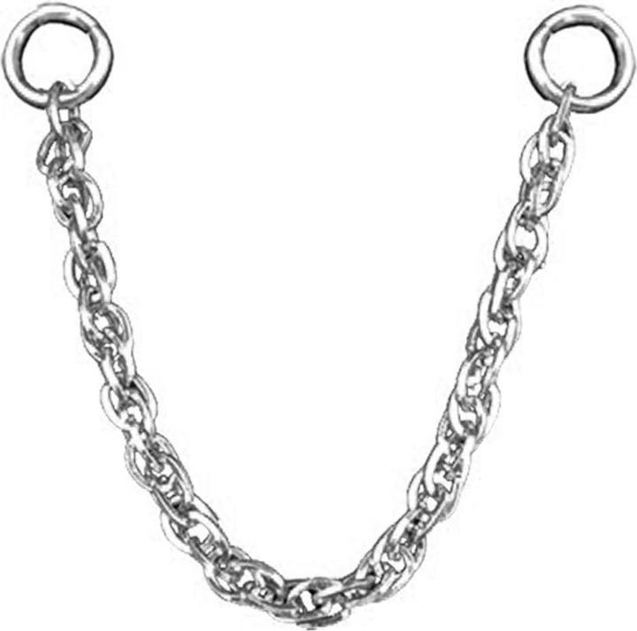 Actual product image Star Piercing Connecting chain double silver (Surgical steel 316L, without brass)