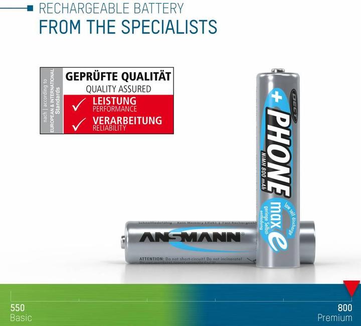 Immagine prodotto Ansmann AAA (3 pz., AAA, 800 mAh)