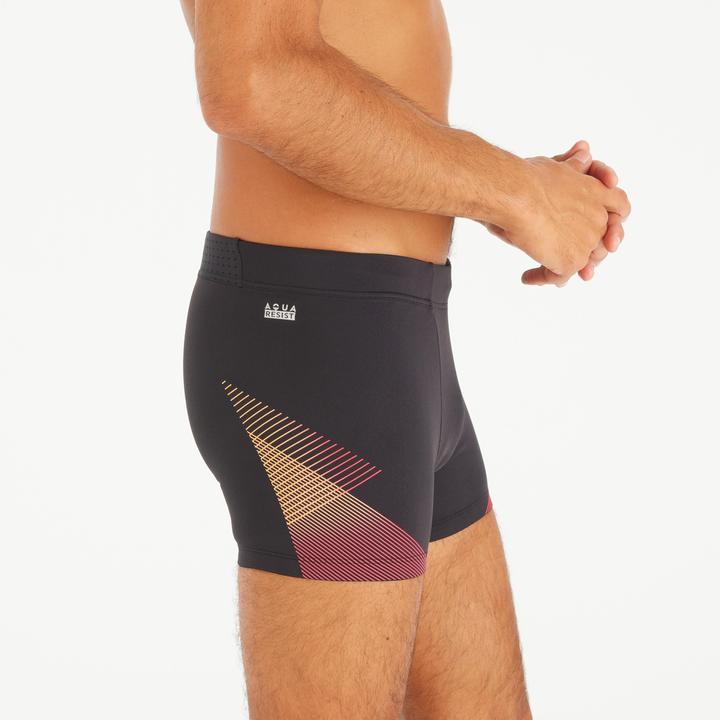 Produktbild Nabaiji Badehose Boxer Herren - 500 Fiti Tria schwarz/rot (XL)