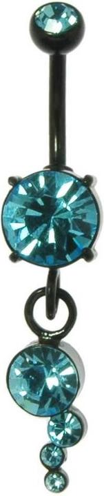 Immagine prodotto Bijouteria Piercing ventre (Acciaio chirurgico 316L, Vetro (di orologio), Rivestimento PVD (nero))