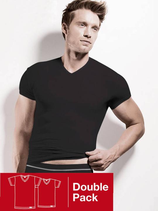 Actual product image ISA Bodywear 1/4 Sleeve VN Double Pack (M)