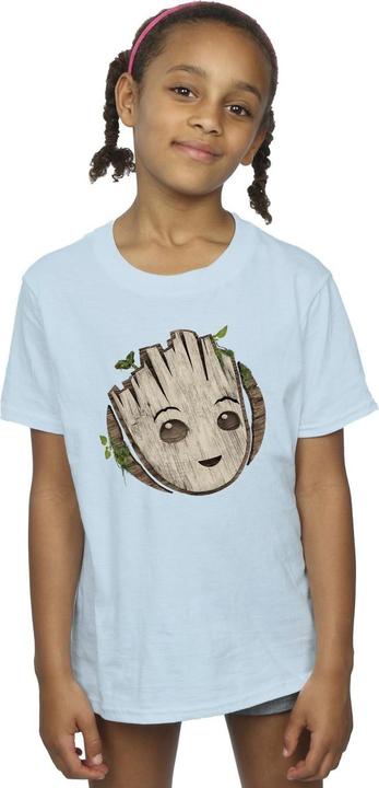 Actual product image Girls I Am Groot Wooden Head Cotton T-Shirt (152, 158)