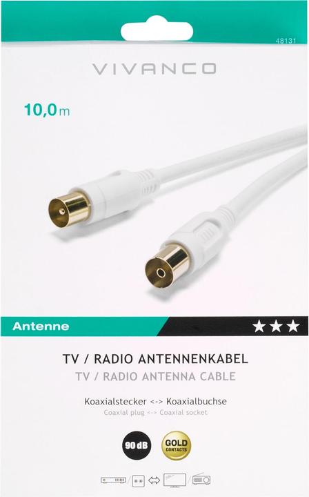 Produktbild Vivanco Koaxstecker Koaxkupplung (90 dB, Antennenkabel)