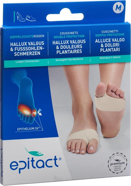 Produktbild Epitact Doppelschutzkissen Hallux Valgus und schmerzende Fusssohlen Gr. M (M)