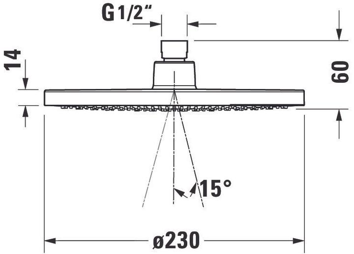 Nutritional values and ingredients Duravit Overhead shower 1 jet, 230 black matt (1 Beam types, 24 l/min)