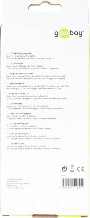 Produktbild Goobay LED-Leselupe mit LED-Beleuchtung, ideal für die Anzeige von feinen Details