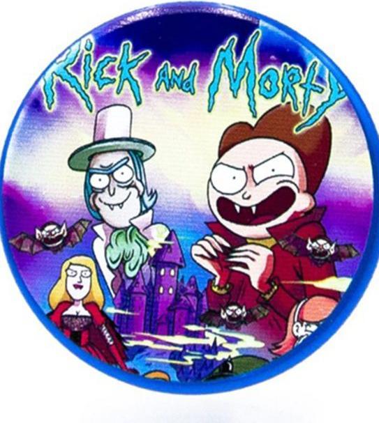 Actual product image BestV Rick and Morty Aluminium Grinder Blue 2 Parts 50mm