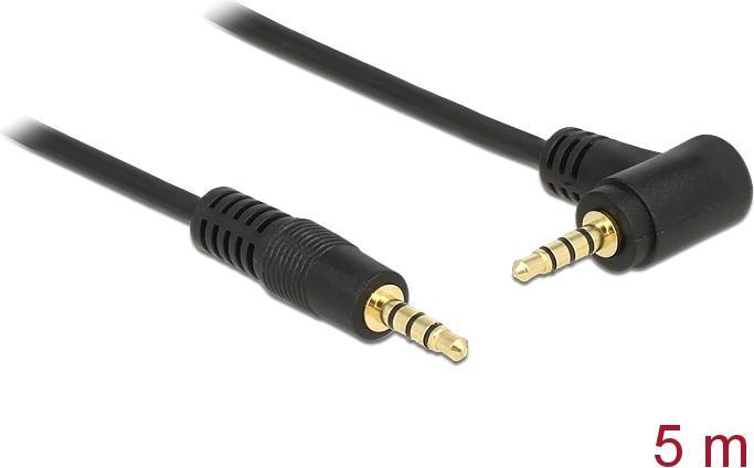 Produktbild Delock Kabel Klinke 3,5 mm 4 Pin Stecker > Stecker gewinkelt (5 m)