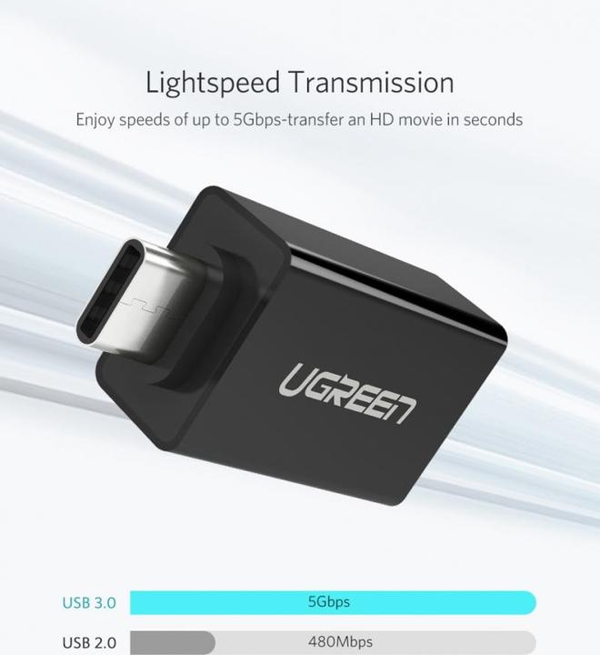 Produktbild Ugreen USB-C 3.1 zu USB-A 3.0 Buchse Adapter (USB-A, 28 cm)