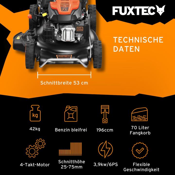 Actual product image Fuxtec The FX-RM5396eSPRO petrol lawn mower (Petrol)