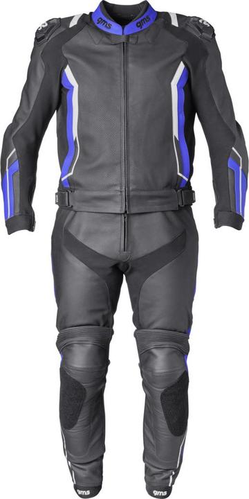 Image du produit GMS Combinaison en cuir GR-1 2PCS noir-bleu-blanc 56H (Hommes, 56)