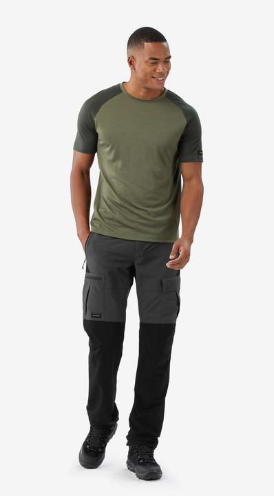 Image du produit Forclaz T-shirt manches courtes en laine mérinos homme, Merino Resist kaki (S)