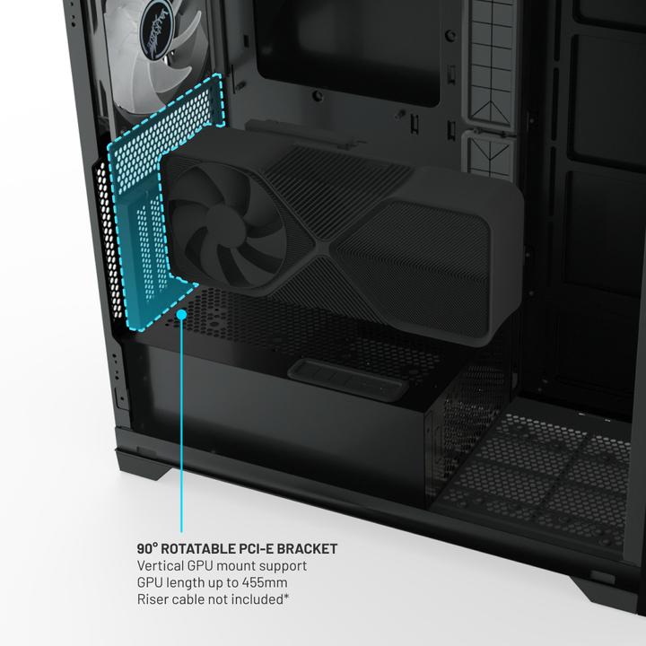 Actual product image Valkyrie VK02 LCD Black (ITX, ATX, mATX, Mini-ITX)