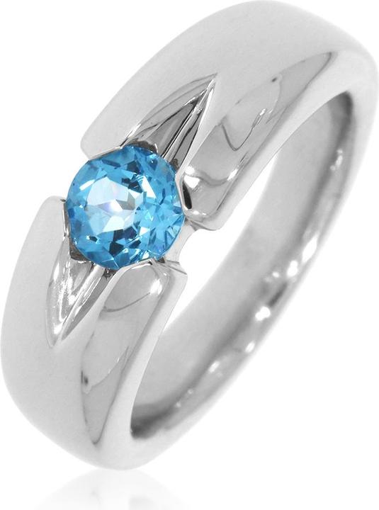 Produktbild Xen Ring mit 5 mm Blautopas ca. 0,54 ct. rhodiniert (52, 925 Silber)