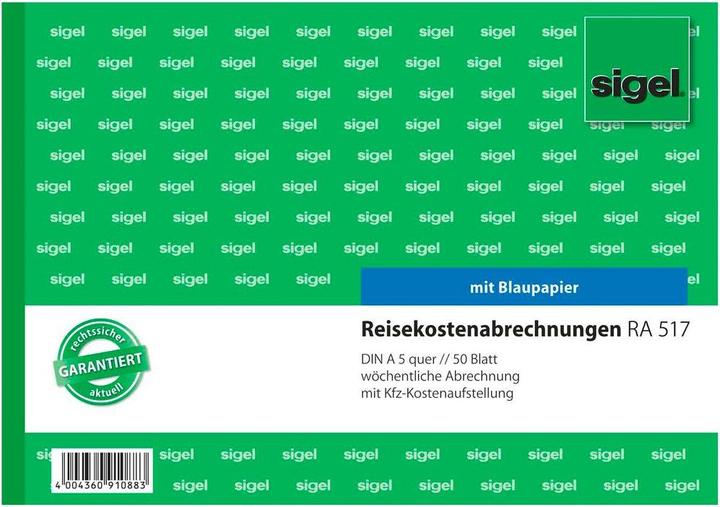 Actual product image Sigel Form book "Travel expense report", A5 landscape (50 x)