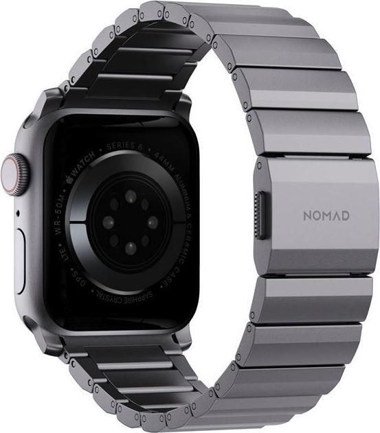 Produktbild Nomad Armband Aluminium Apple Watch Gray (21.5 mm, grade N52 magnet, Edelstahl 316, Aluminium)