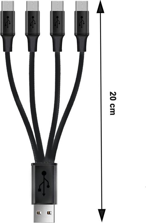 Image du produit Keeppower Répartiteur USB type A vers 4 x micro USB Longueur : 0,2 m à 2,1A (0.20 m, USB 2.0)