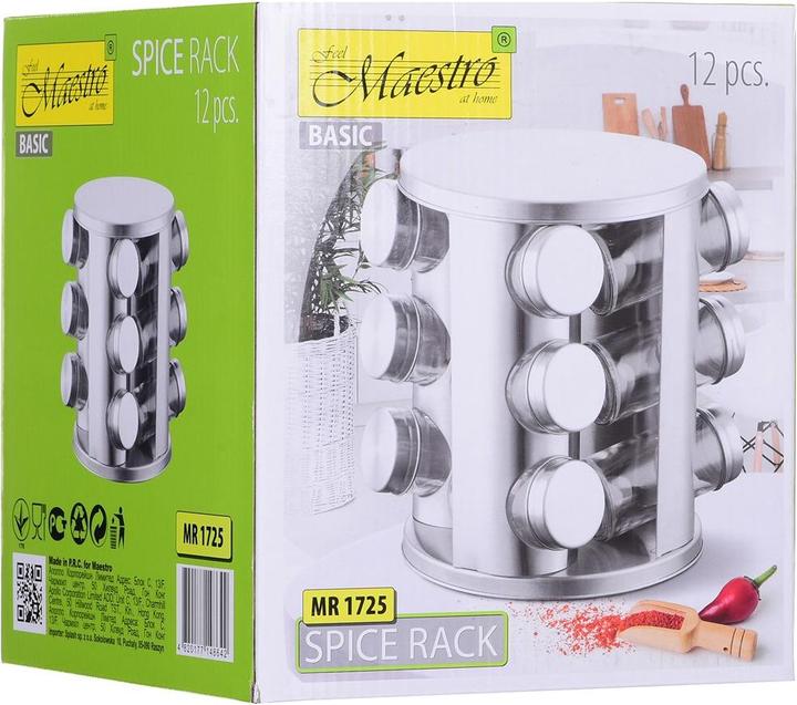 Actual product image Maestro Joseph Joseph SpiceStore Round Container Black Transparent 10 Pieces (Herbs)