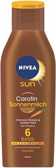 Image du produit NIVEA Sun Carotin Lotion de protection solaire (Lotion solaire, Jusqu'à SPF 10, 200 ml, 150 g)