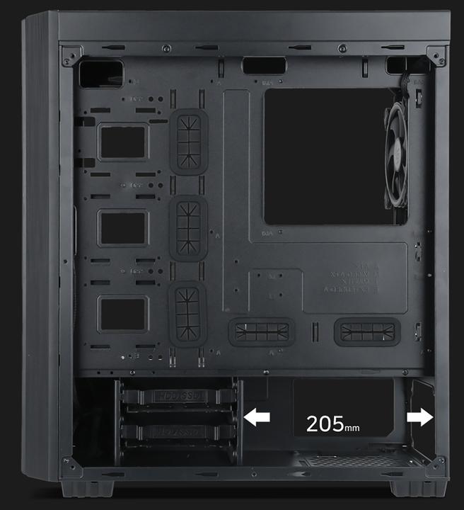 Actual product image Gembird Computer Case Fornax K500 black (ITX, ATX, Mini-ATX)