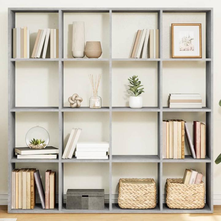 Actual product image VidaXL Bookcase Room divider Wall shelf Standing shelf Room divider Shelf Concrete grey (137.5 x 29 x 137.5 cm)
