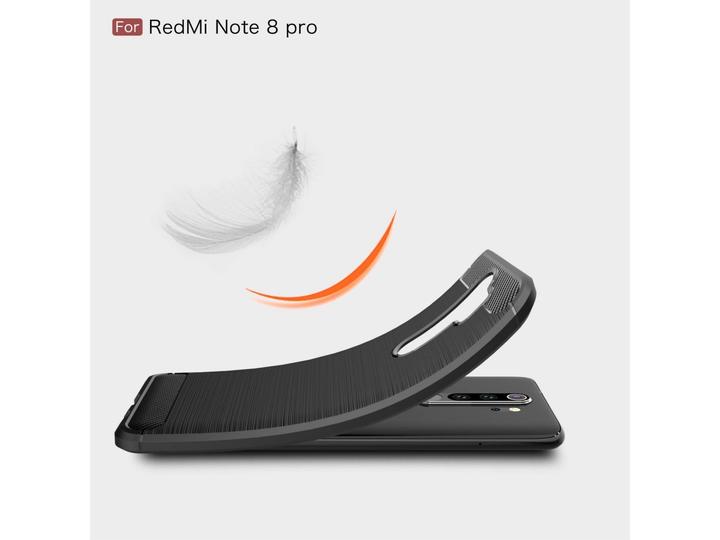 Produktbild Screenguard Xiaomi Redmi Note 8 Pro Hülle Carbon Brushed Soft TPU (Xiaomi Redmi Note 8 Pro)