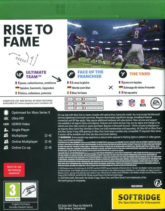 Actual product image EA Games Madden NFL 21 (Xbox Series X, Xbox One X, EN)