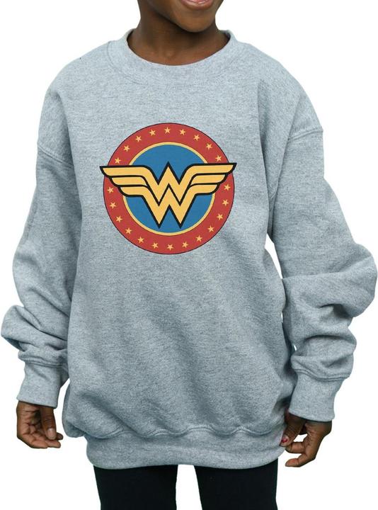 Actual product image Girls Wonder Woman Circle Logo Sweatshirt (152, 158)