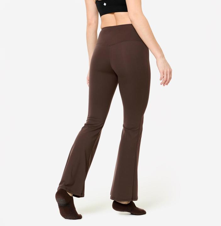 Actual product image Domyos Trainingshose Damen ausgestellt hoher Bund - braun (W35)