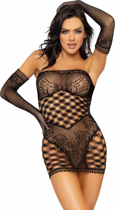 Produktbild Leg Avenue Tube Kleid Und Handschuhe Einheitsgr?Sse Einheitsgr?Sse - Schwarz (One Size)