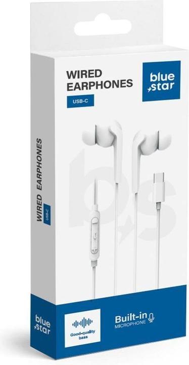 Actual product image BlueStar Wired headphones Blue Star BLUE STAR wire earphones Type C (DAC) with microphone M15C 1,2 m white (Cable)
