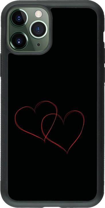 Actual product image PhoneLook Coque Silicone rigide noir Valentine 2023 attached heart (Apple iPhone 11 Pro)
