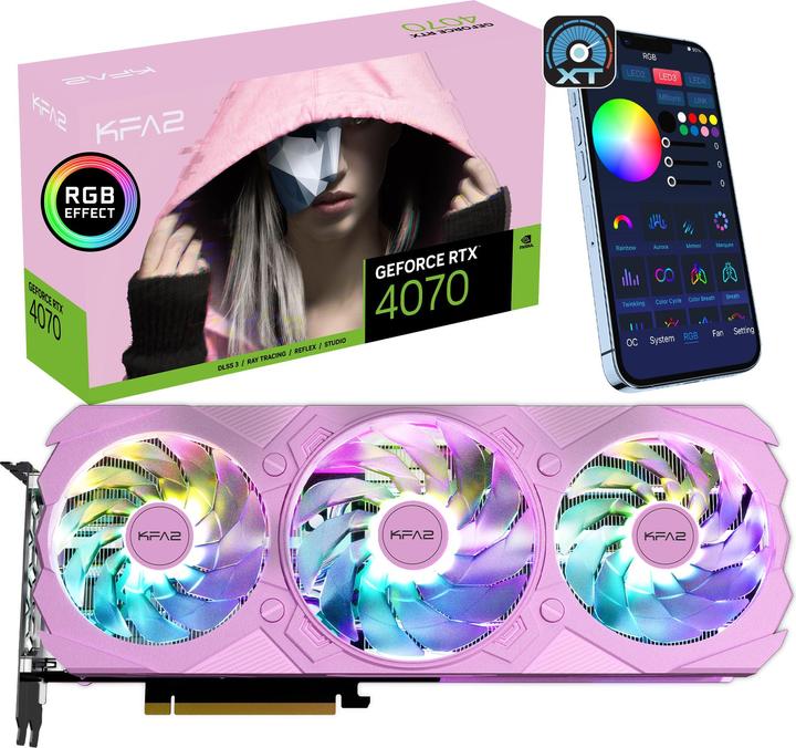 Produktbild KFA2 RTX 4070 EX Gamer Pink (12 GB)