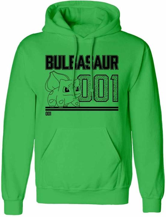 Immagine prodotto Pokémon Felpa con Cappuccio Bulbasaur Disegno a Tratto Adulto Unisex (XL)