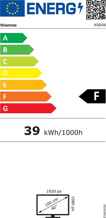 Energie-Label Hisense TV 40A4K (40", LED, Full HD, 2022)