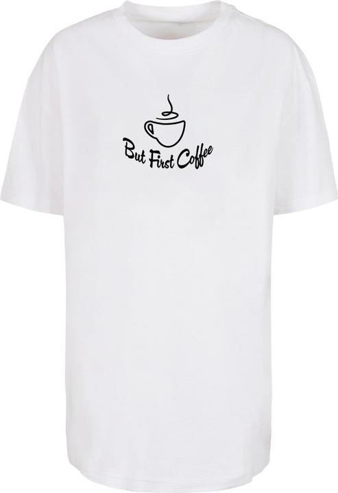Merchcode Ladies But First Coffee Oversized Boyfriend Tee - 118399