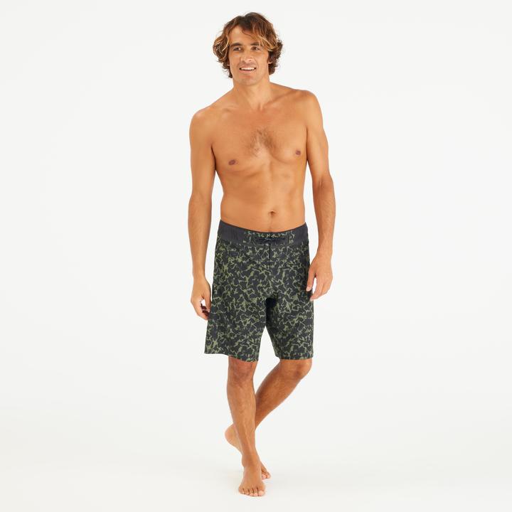 Actual product image Olaian Boardshorts Surfen Herren lang 900 20" Morpho Army grün (42)