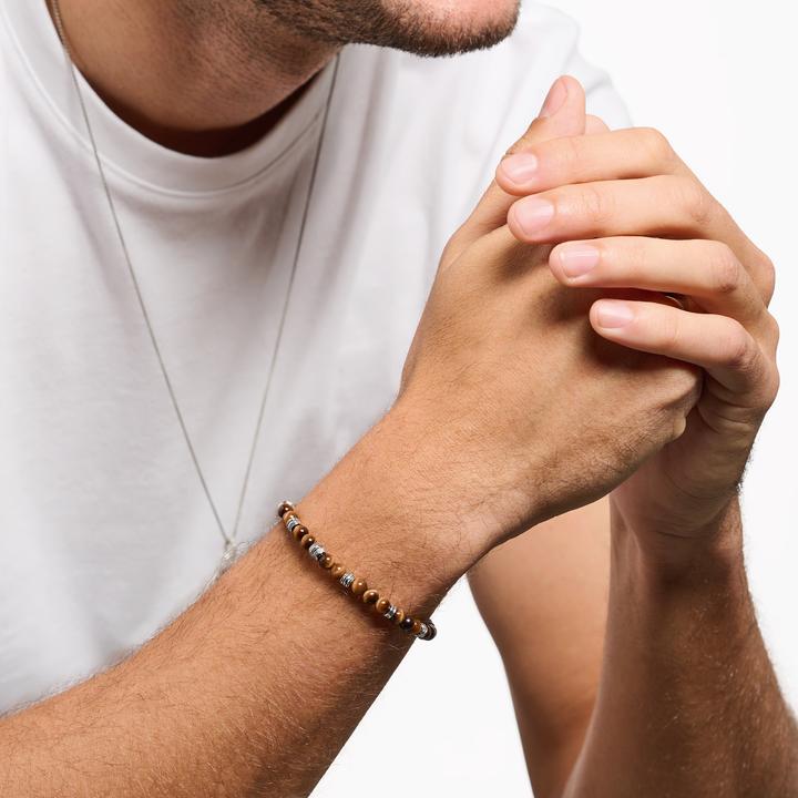 Immagine prodotto Thomas Sabo Bracciale talismano occhio di tigre (19 cm, Annerito, Argento 925)