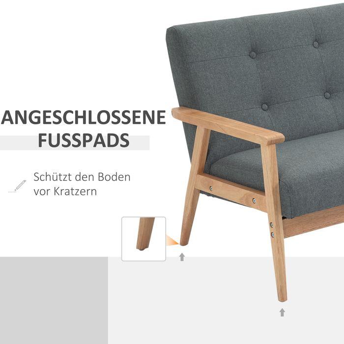 Produktbild Swisshandel24 Doppelsofa Polsterung Loveseat kompaktes Design Zweisitzer Stoffsofa 2 Sitzer Sofa Leinen Gummiholz (2-Sitzer)