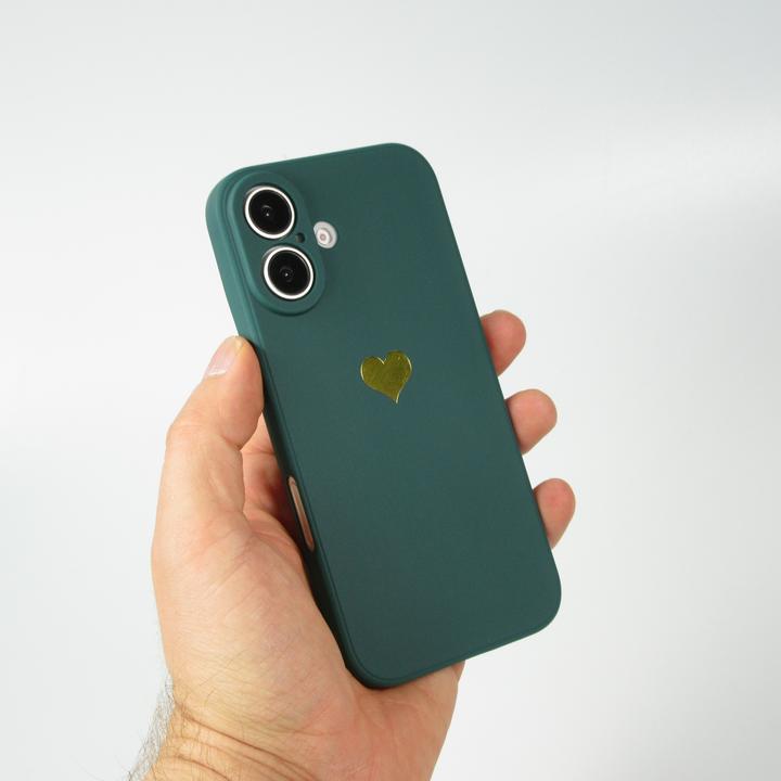 Image du produit PhoneLook Coque Silicone Mat Coeur doré (Apple iPhone 16)