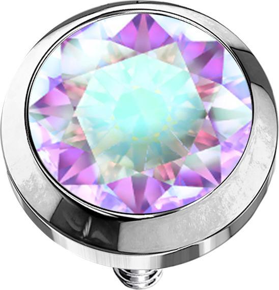Produktbild Star Piercing Dermal Anchor silber mit Kristall multicolor (ohne Messing, Titan G23)