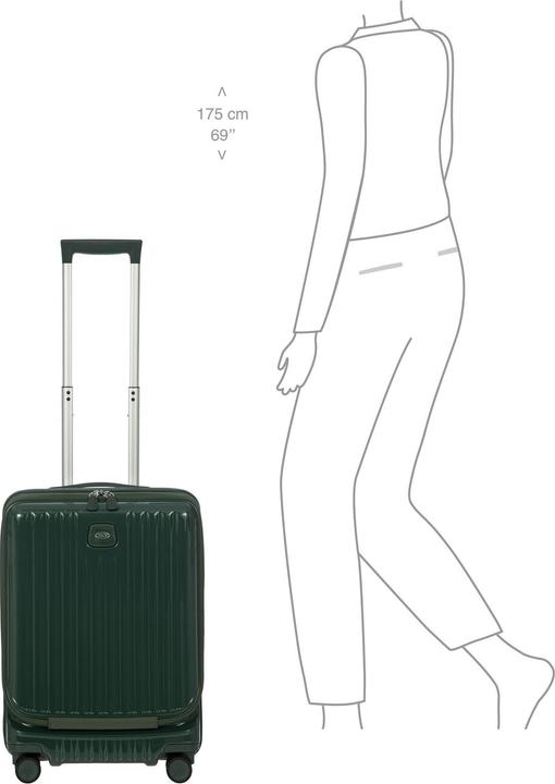 Immagine prodotto Brics Positano Carrello da cabina a 4 ruote da 55 cm con ripiegamento elastico (52 l, Bagaglio a mano (fino a 50 litri))