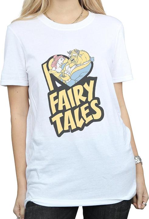 Actual product image Disney Womens/Ladies Beauty And The Beast I Love Fairy Tales Cotton Boyfriend T-Shirt (XXL)
