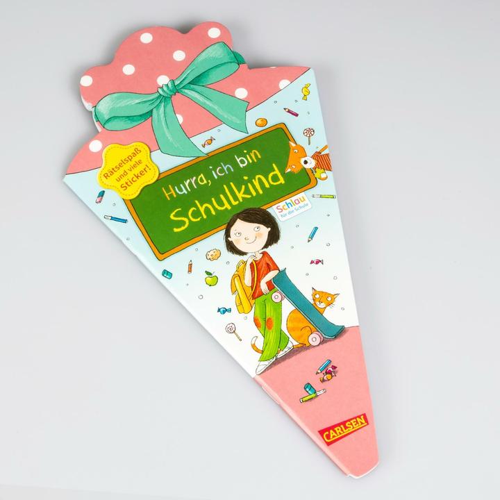Produktbild Schlau für die Schule: Hurra, ich bin Schulkind (Schultüte rosa/blau) (30.70 cm, 1 x)