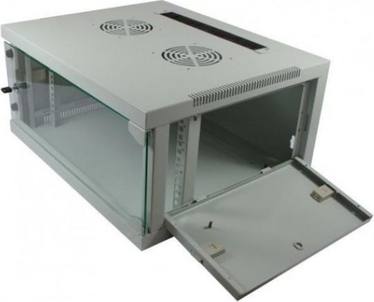 Actual product image Allnet 19 Wall-mounted enclosure 6U W541 / D445mm 1-piece *light grey* SMQ series (6 RU, 19 inch rack)