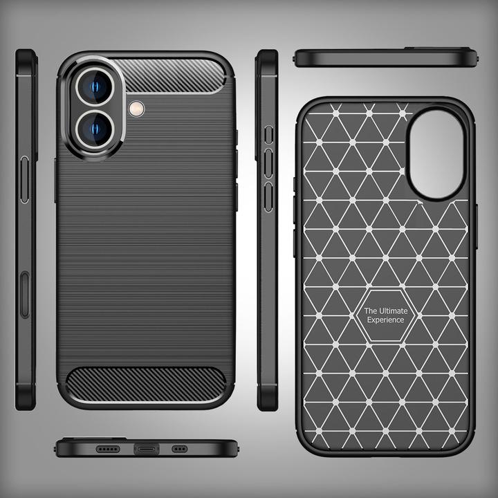 Actual product image Nalia Carbon look silicone cover (Apple iPhone 16 Plus)
