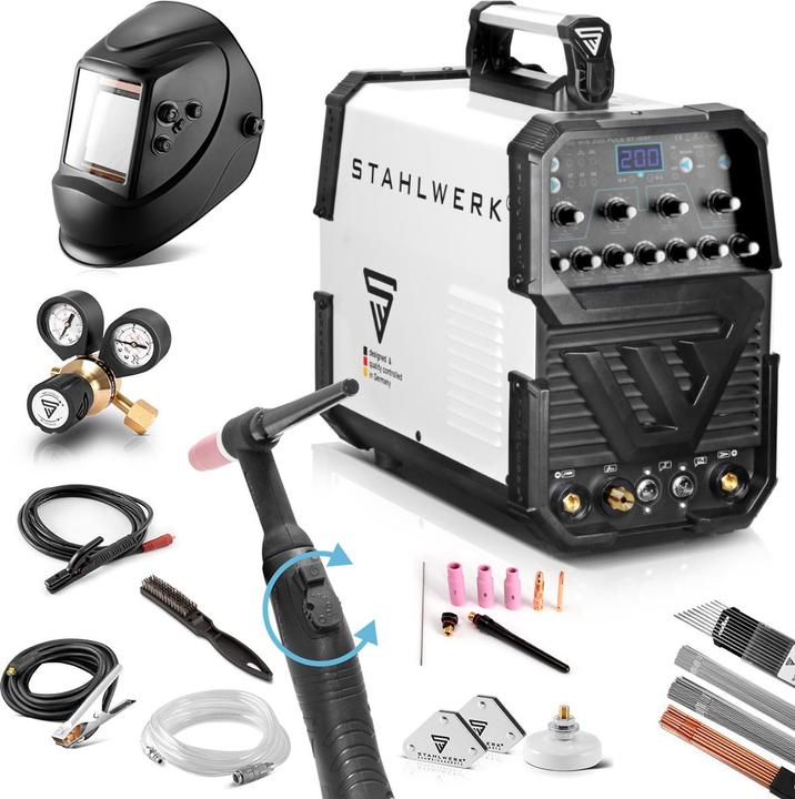 Stahlwerk Machine à souder AC/DC TIG 200 pulse ST IGBT, entièrement équipée