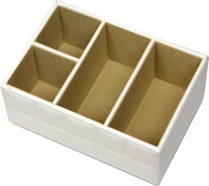 Image du produit JTI Boîte d'organisation en cuir PU, blanc (2.24 l)